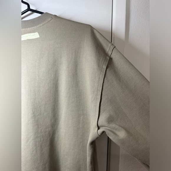 ADER ERROR Tape Logo Spellout Beige Green Pullover Sweatshirt Size A1 US Size S - Picture 13 of 15